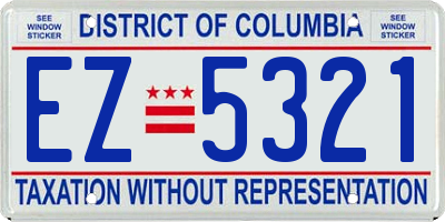 DC license plate EZ5321