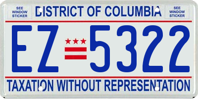 DC license plate EZ5322