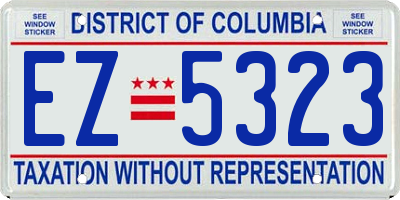 DC license plate EZ5323