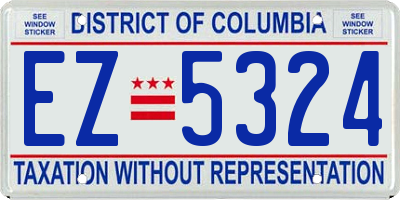 DC license plate EZ5324