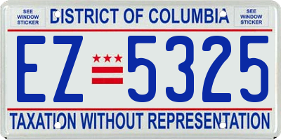 DC license plate EZ5325