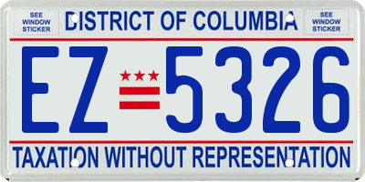 DC license plate EZ5326