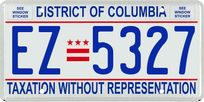 DC license plate EZ5327