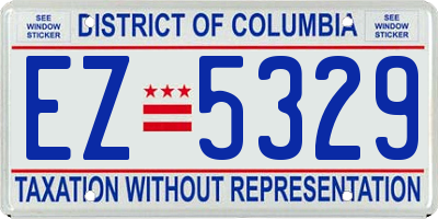 DC license plate EZ5329