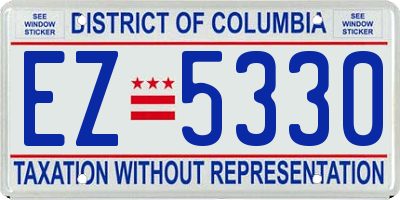 DC license plate EZ5330