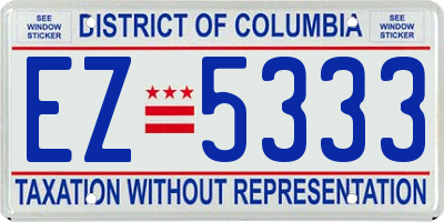 DC license plate EZ5333