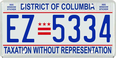 DC license plate EZ5334