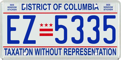 DC license plate EZ5335