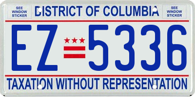 DC license plate EZ5336