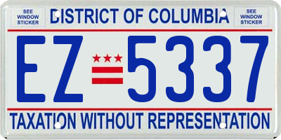 DC license plate EZ5337