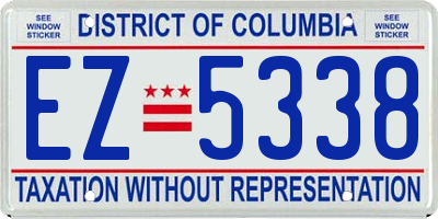 DC license plate EZ5338