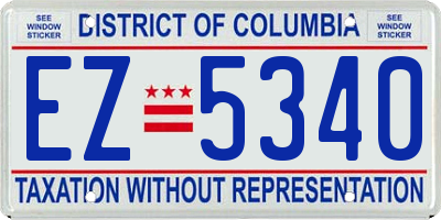 DC license plate EZ5340