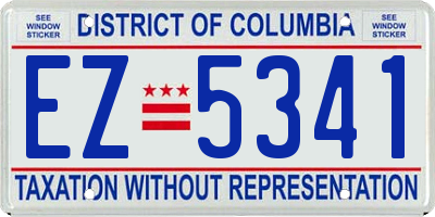 DC license plate EZ5341