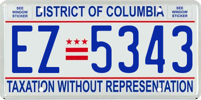 DC license plate EZ5343