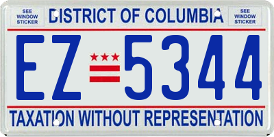 DC license plate EZ5344