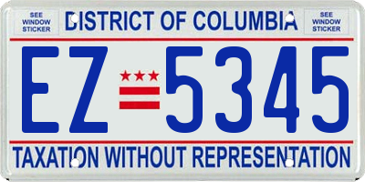 DC license plate EZ5345