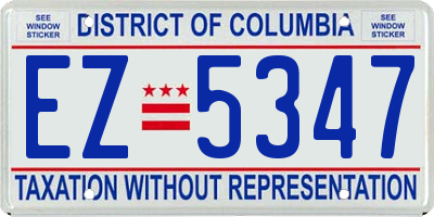 DC license plate EZ5347