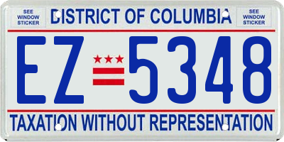 DC license plate EZ5348