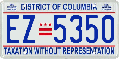 DC license plate EZ5350