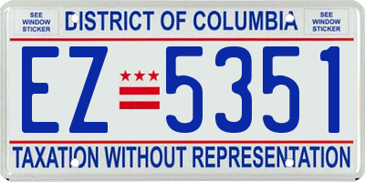 DC license plate EZ5351