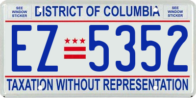 DC license plate EZ5352