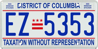 DC license plate EZ5353