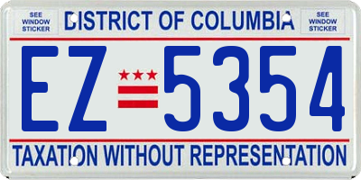 DC license plate EZ5354