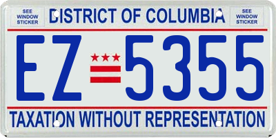 DC license plate EZ5355