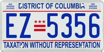 DC license plate EZ5356