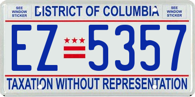 DC license plate EZ5357