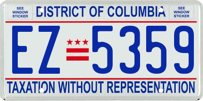 DC license plate EZ5359