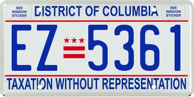 DC license plate EZ5361