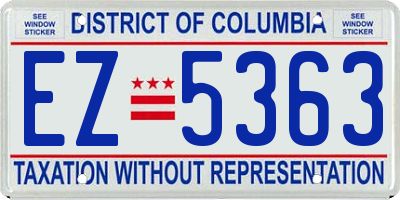 DC license plate EZ5363