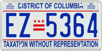 DC license plate EZ5364