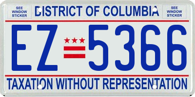 DC license plate EZ5366