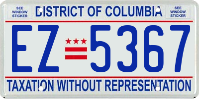 DC license plate EZ5367