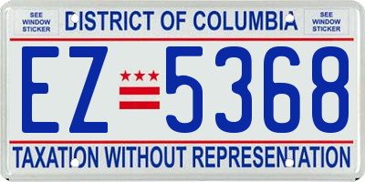 DC license plate EZ5368