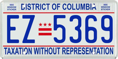 DC license plate EZ5369