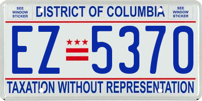 DC license plate EZ5370