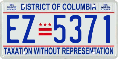 DC license plate EZ5371