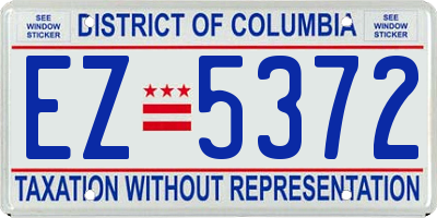 DC license plate EZ5372