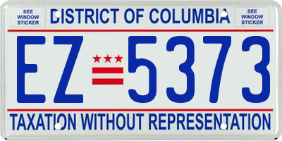 DC license plate EZ5373