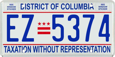 DC license plate EZ5374