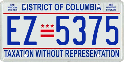 DC license plate EZ5375