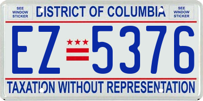 DC license plate EZ5376