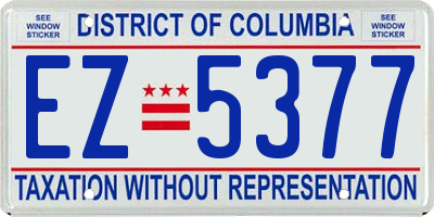 DC license plate EZ5377