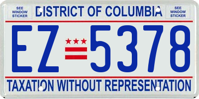 DC license plate EZ5378