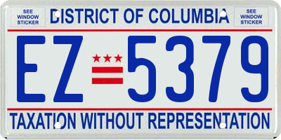 DC license plate EZ5379