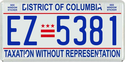 DC license plate EZ5381