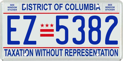 DC license plate EZ5382